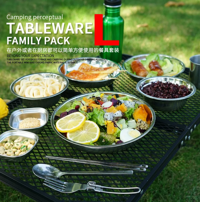 Camping Cooking Dining Set - Nowy Zestaw Przenośnych Talerzy Kempingowych do