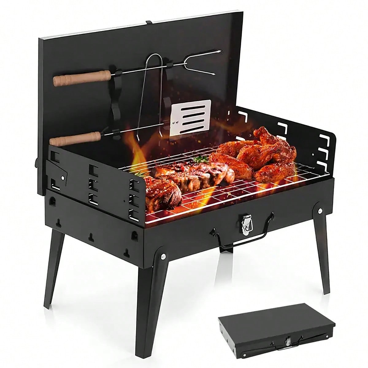 1 szt. Mały, przenośny grill n – Camping Hiking Cooking recenzja i cena